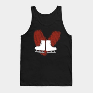 Heart and Ice Skates doodle Tank Top